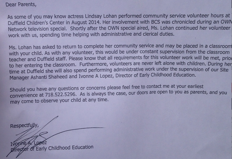 Illustration for article titled Preschool warns parents that their kids may be exposed to Lindsay Lohan